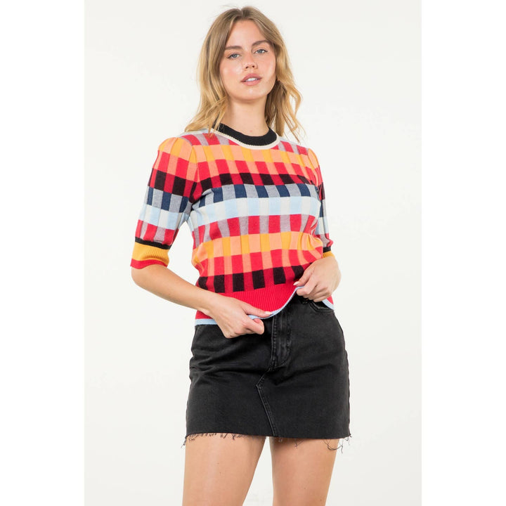 THML - Short Sleeve Textured Knit Top