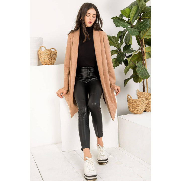 Suede Long Cardigan
