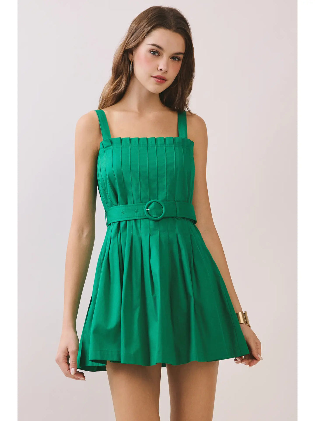 emerald green dress pleated Emerald Green Pleated Empire Tiered A-line Party Dress Ohmollydress