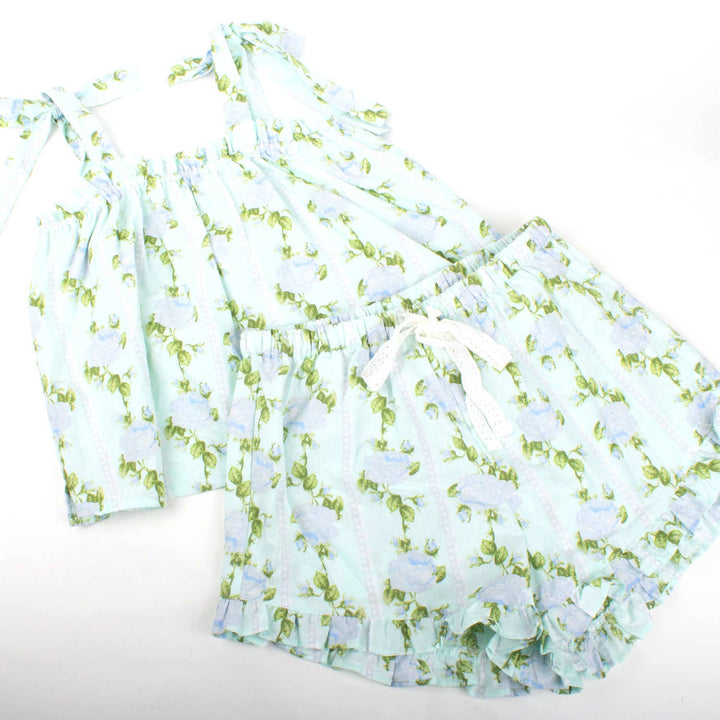 Vintage Rose Tie Top Ruffle Sleep Set