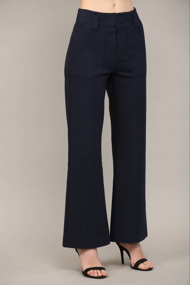 Two Front Pocket Ponte Flare Pants