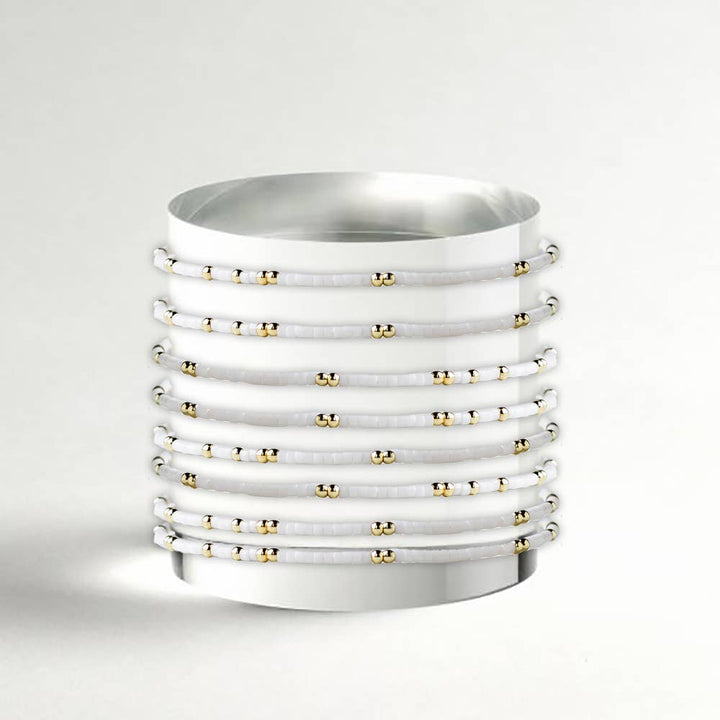 Lenny & Eva - Confetti Beaded Bangle-White
