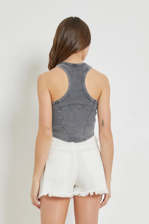 Women's Front Hook-And-Eye Cotton Tank Top
