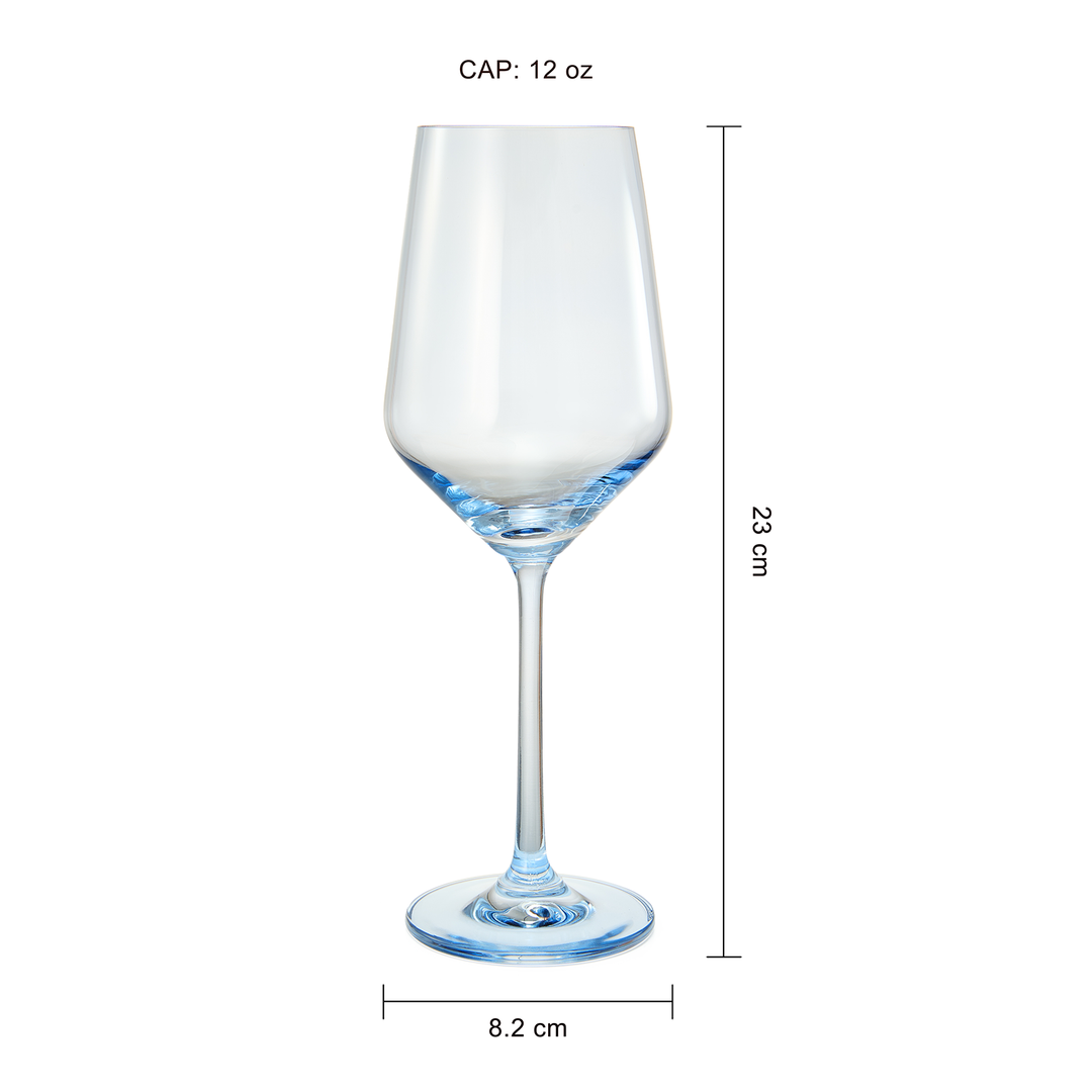 Blue Winter Christmas Wine Glasses | Set of 6