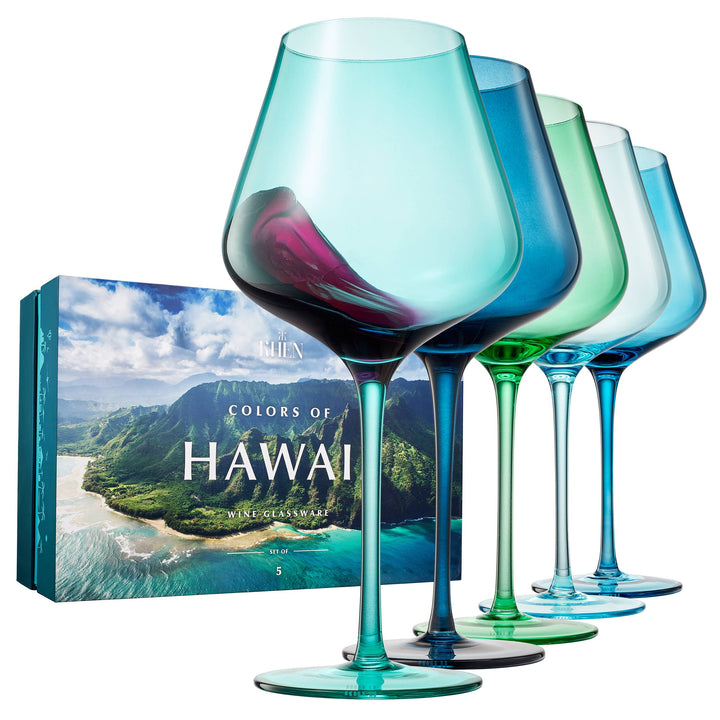 Beaches of Hawaii Wine Glassware | 5 Set