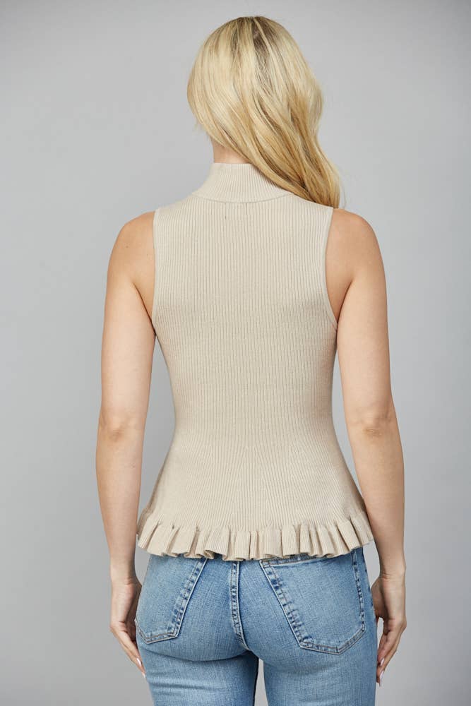 Mock Neck Peplum Sweater