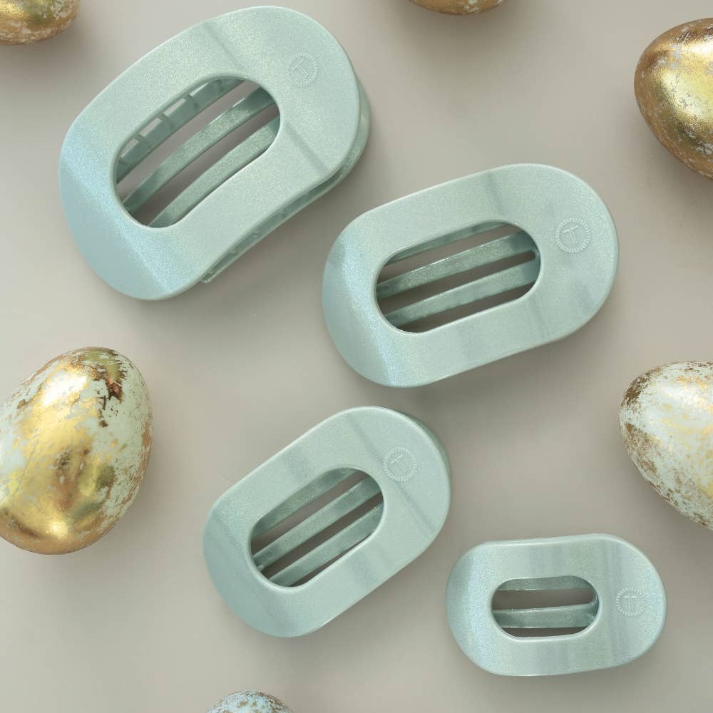 TELETIES - Flat Round Hair Clip | Large | Dew Drop