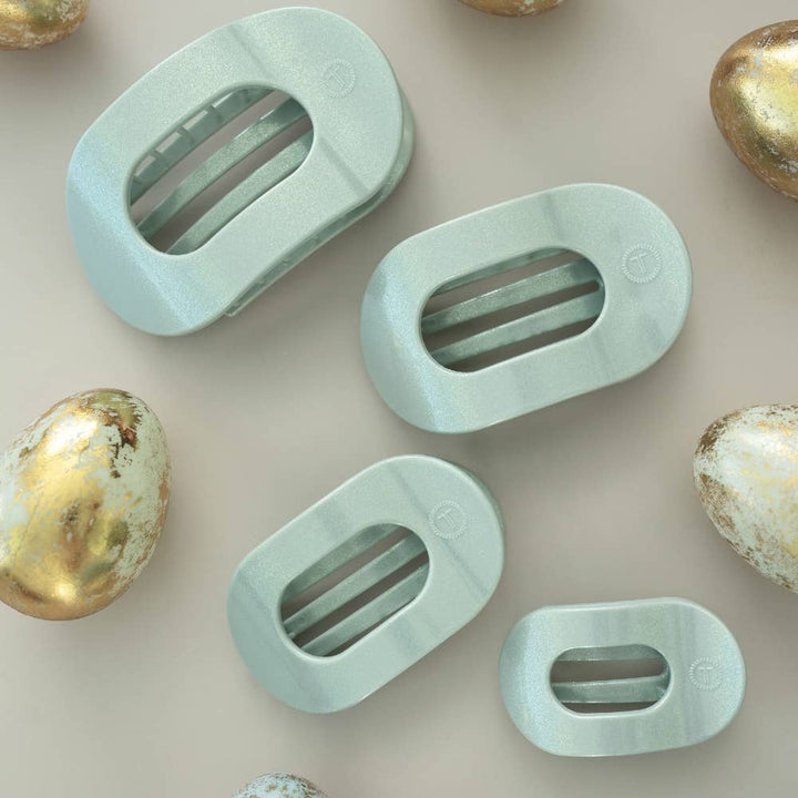 TELETIES - Flat Round Hair Clip | Large | Dew Drop