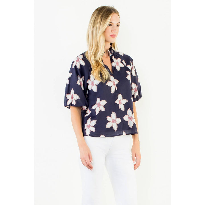 Flower Puff Sleeve Top