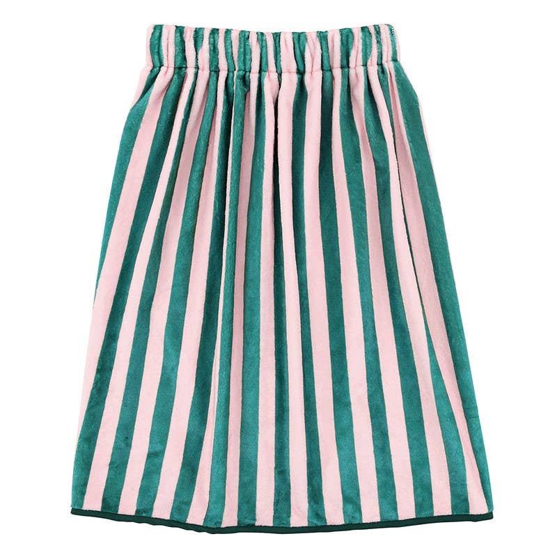 Bella Sleep + Spa - Spa Wrap - Green + Pink Cabana Stripe with Green  Bow