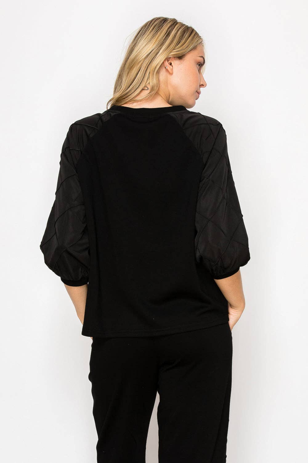 Jacob Stetch Knit Pointe with Textured Woven Top