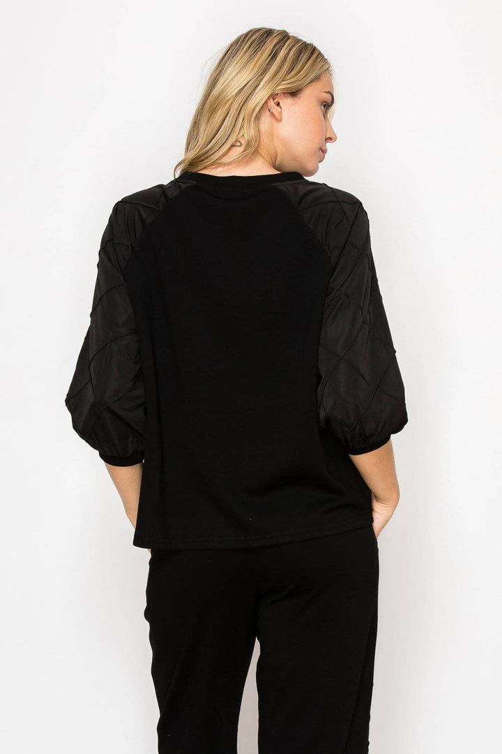 Jacob Stetch Knit Pointe with Textured Woven Top