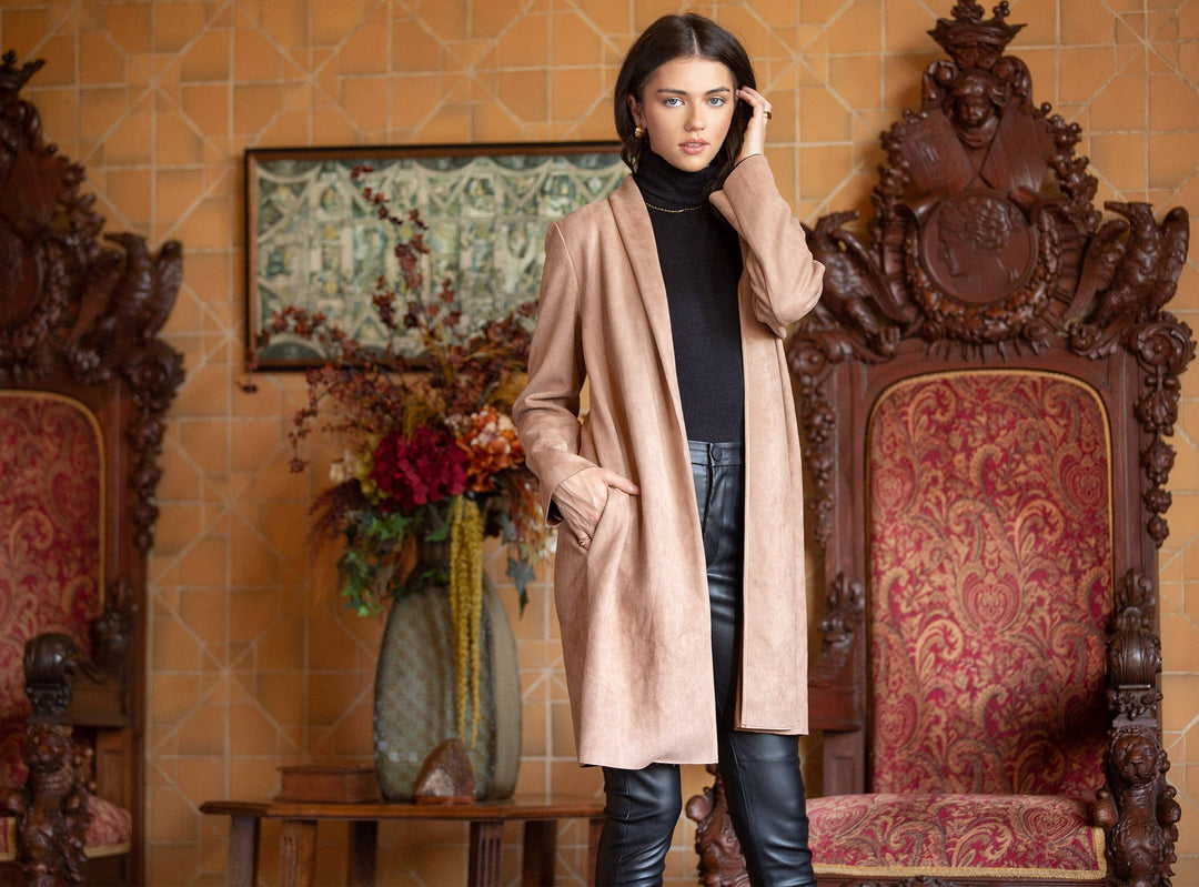 Suede Long Cardigan