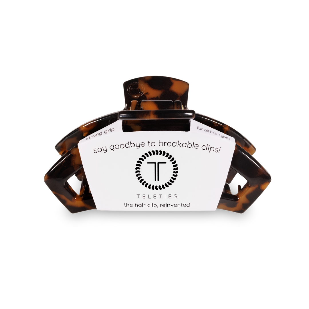 TELETIES - Open Hair Clip | Small | Tortoise