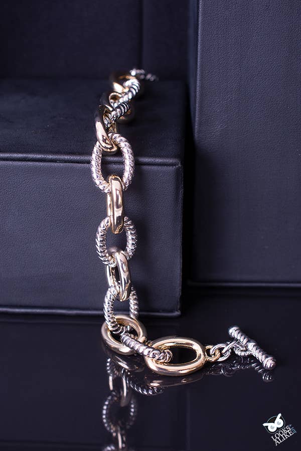 Two Tone Link Toggle Bracelet