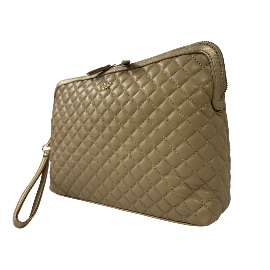 PurseN Litt Makeup Case - Nude & Gold