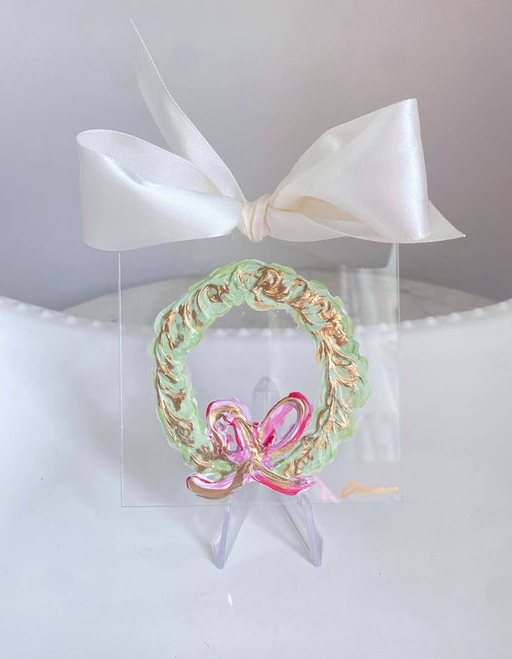 Anna Walding Art - Hand Painted Wreath Acrylic Ornament