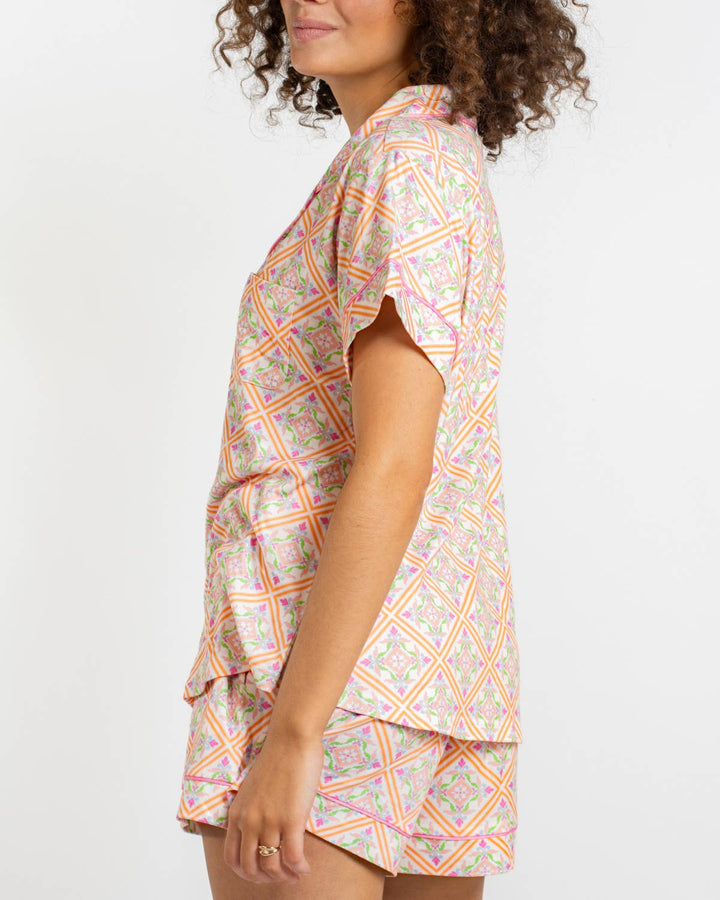 Verona Short Sleeve Button Up Sleep Shirt