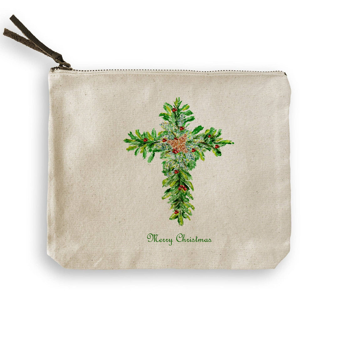 Christmas Cross with Red Berries Towel