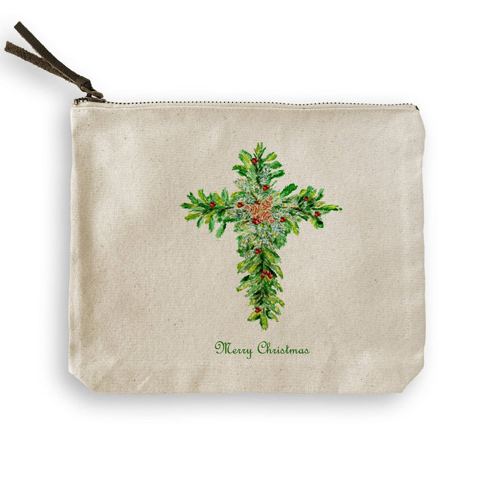 Christmas Cross with Red Berries Towel