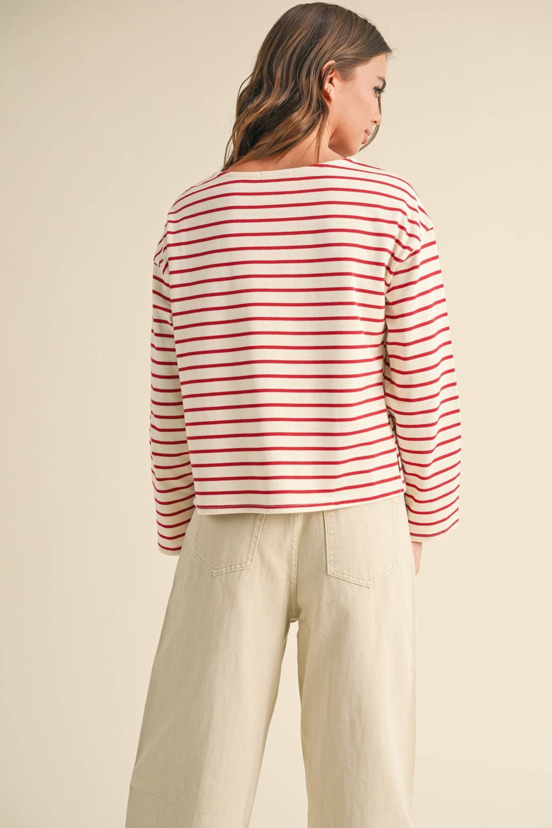 Striped Pattern Long Sleeve Top