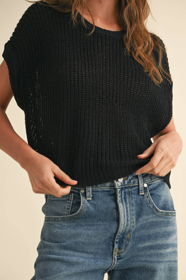 Dolman Sleeve Knitted Top