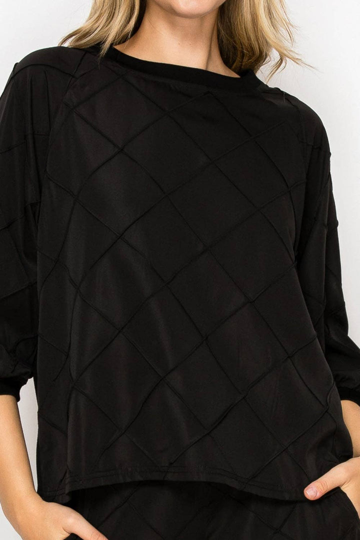 Jacob Stetch Knit Pointe with Textured Woven Top