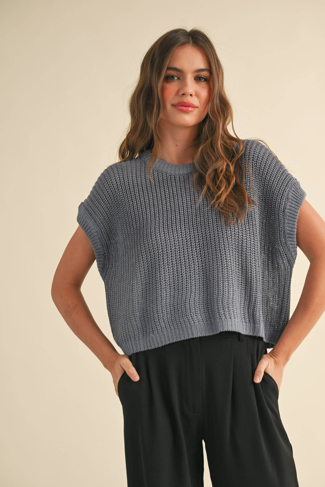 Dolman Sleeve Knitted Top