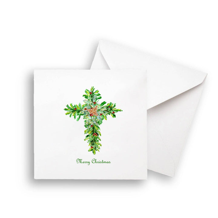 Christmas Cross with Red Berries Towel