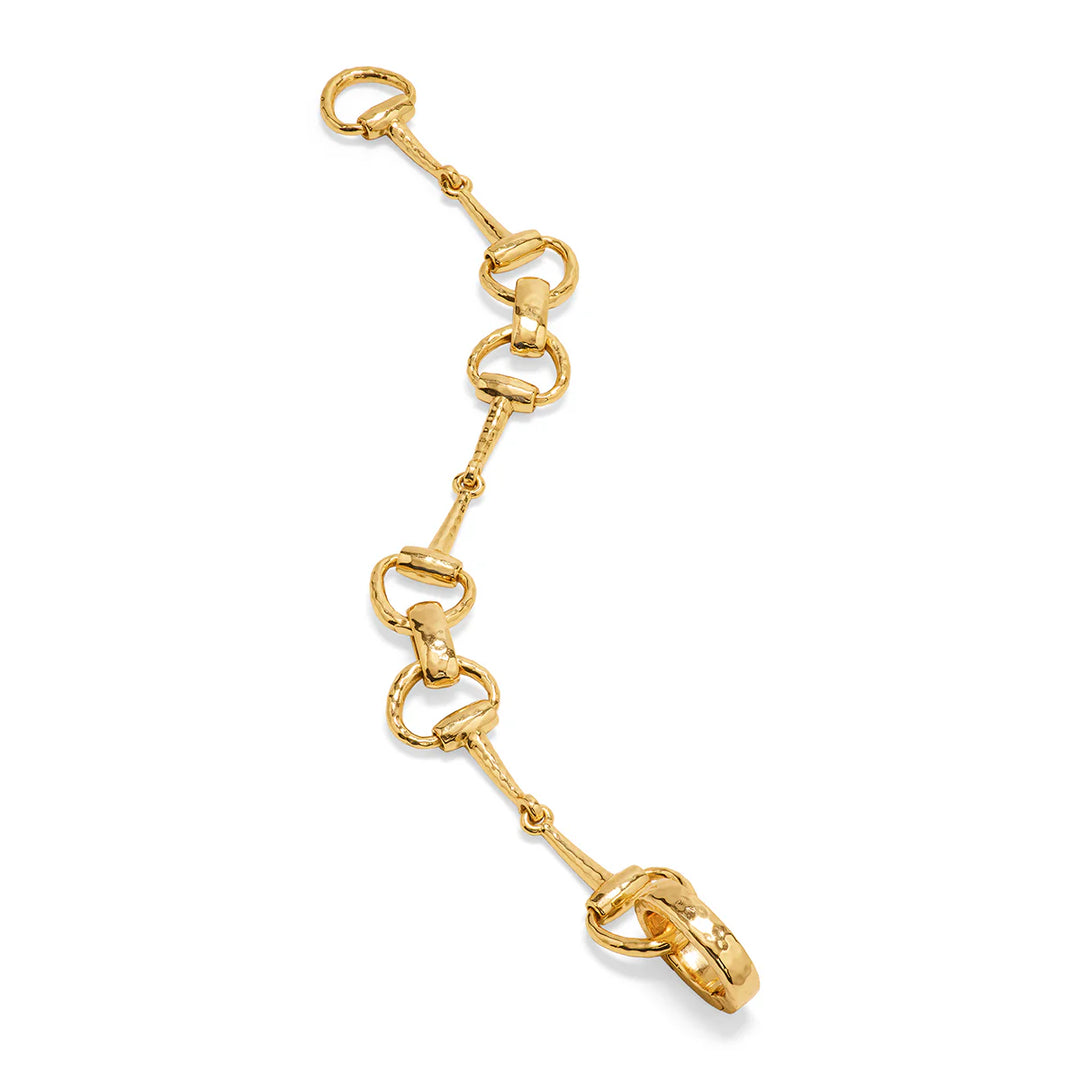 EQUESTRIAN Snaffle Bit Bracelet, 8" - Gold