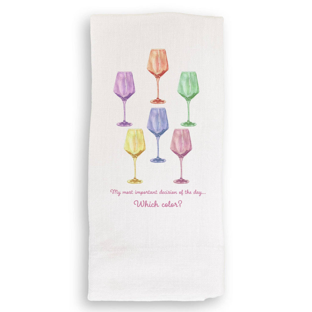 Colorful Wine Glasses Dishtowel