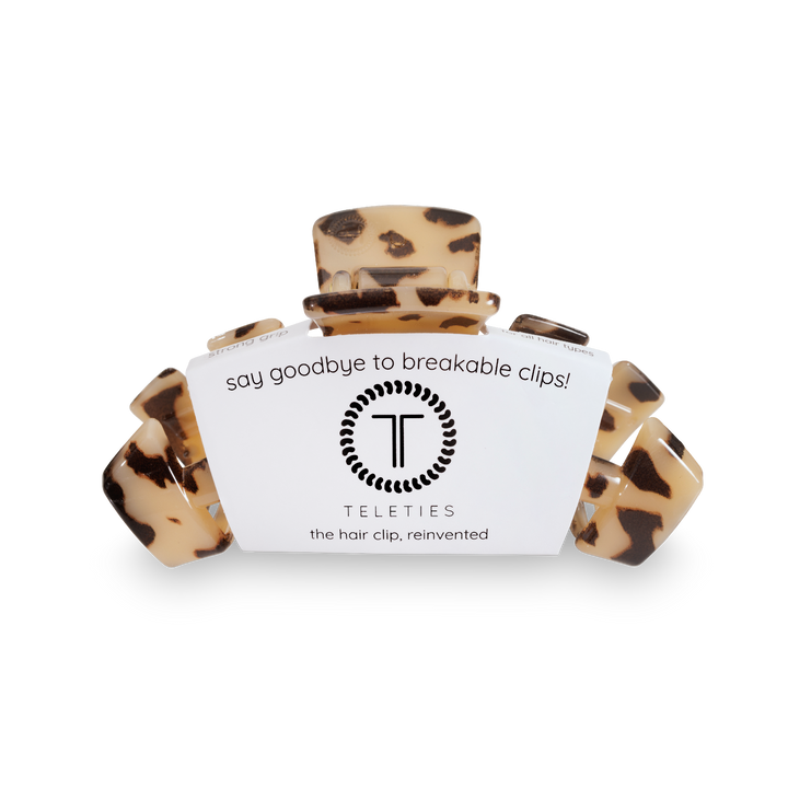 TELETIES - Classic Hair Clip | Small | Blonde Tortoise