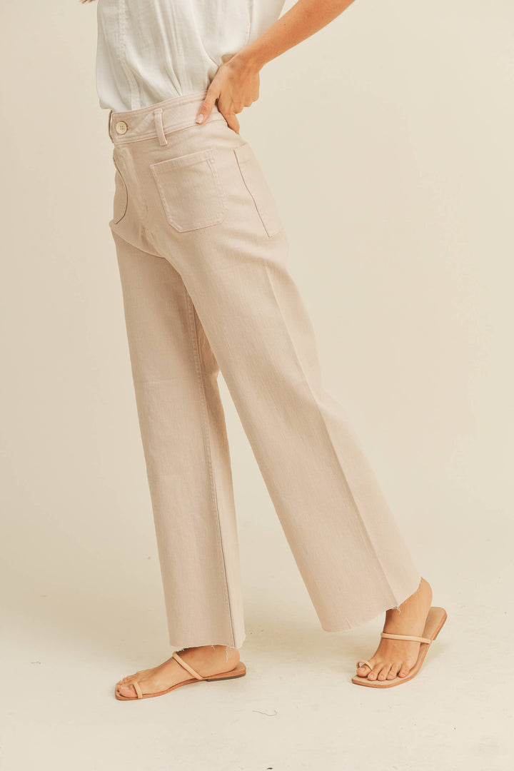 Straight Wide Leg Pants With Front Pocket