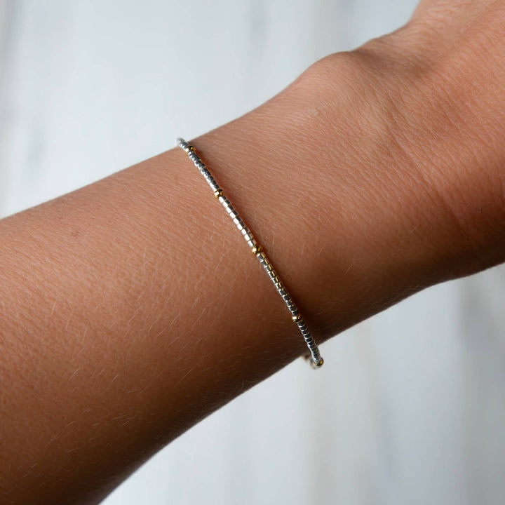 Lenny & Eva - Confetti Beaded Bangle-Silver