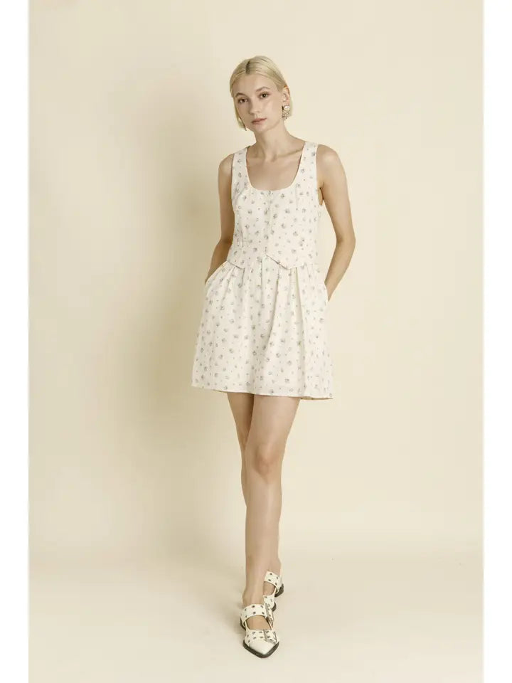 Floral Vest Mini Dress