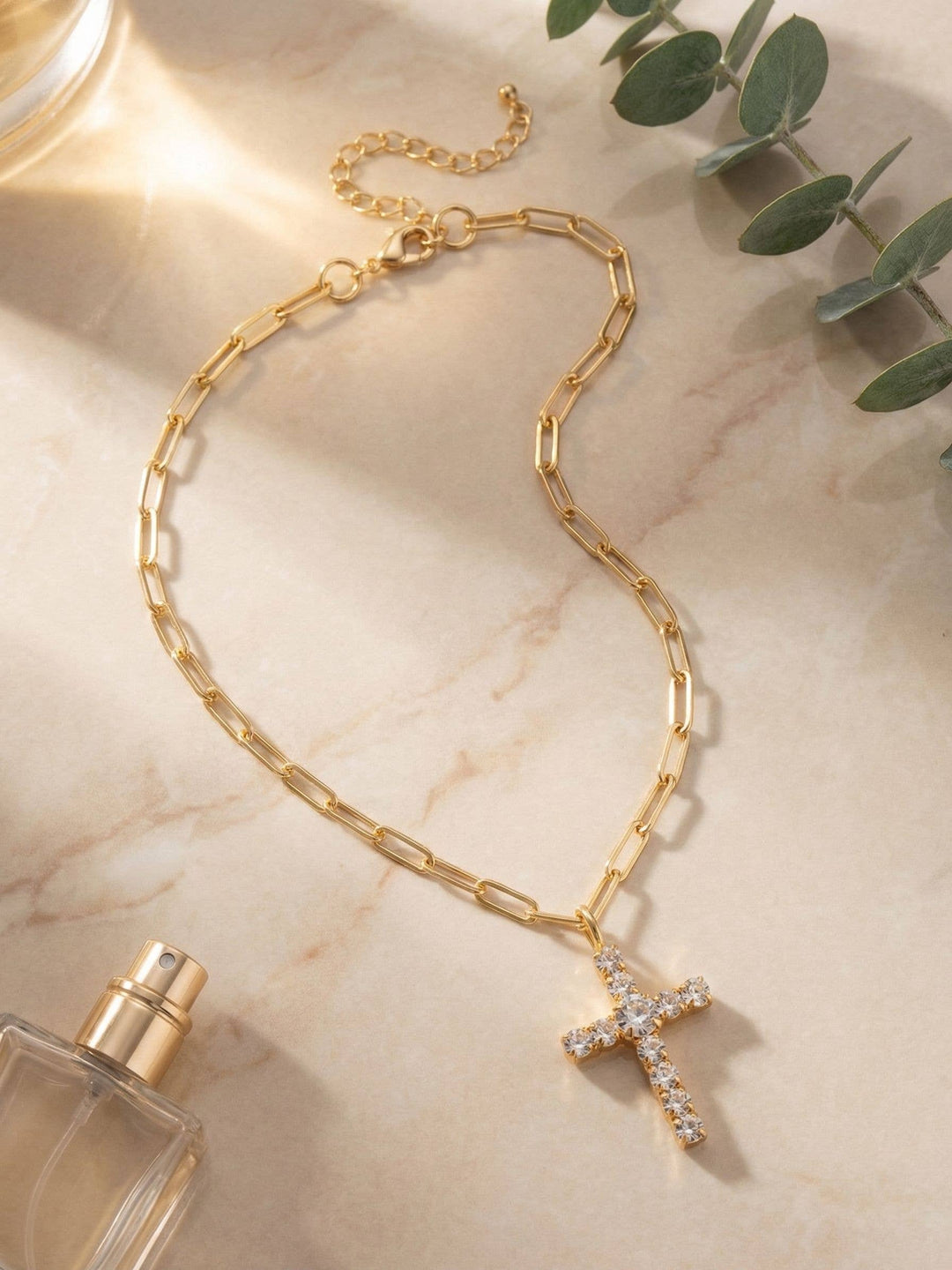 Sorrelli Cross Paperclip Pendant Necklace