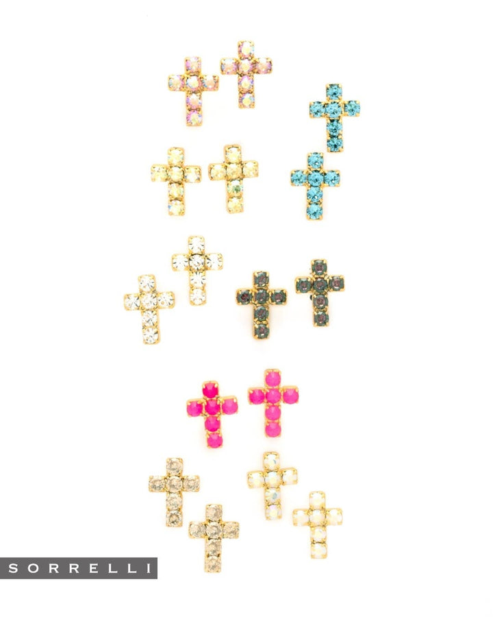 Sorrelli Carly Cross Stud Earrings