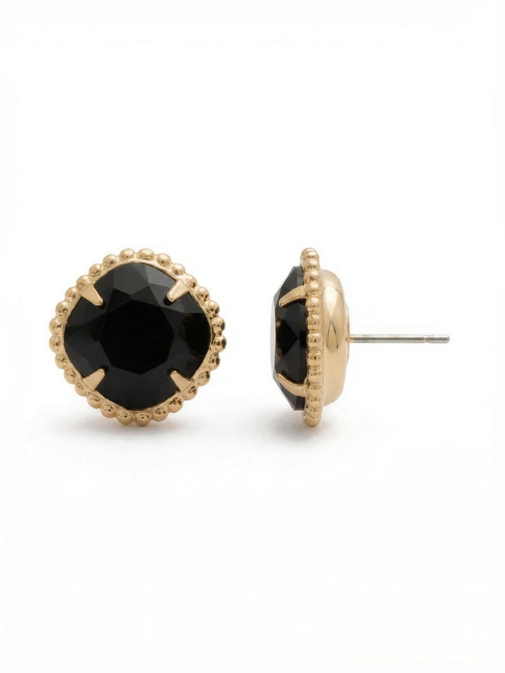 Cushion-Cut Solitaire Stud Earrings - EBX10BGJET