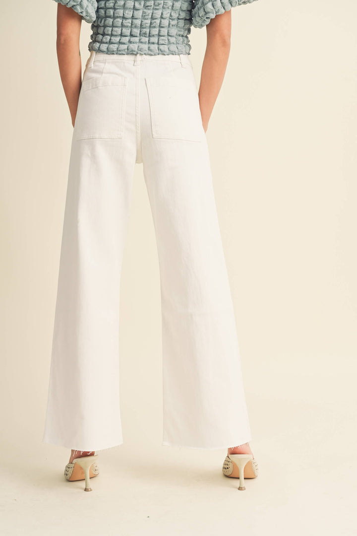 Straight Wide Leg Pants With Front Pocket