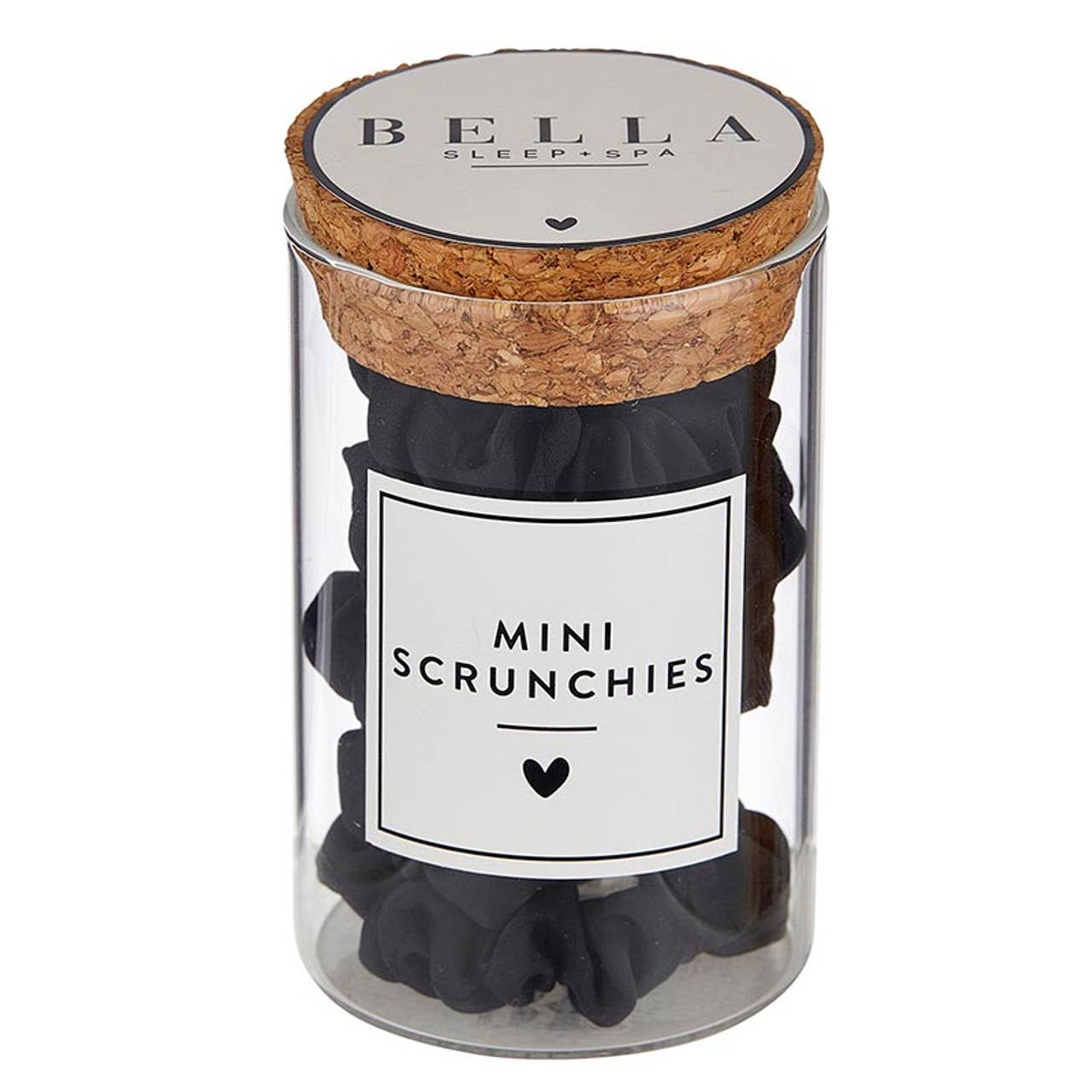 Bella Sleep + Spa - Mini Satin Scrunchies Jar - Black Solid