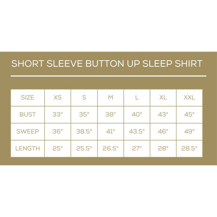 Tamarindo Short Sleeve Button Up Sleep Shirt