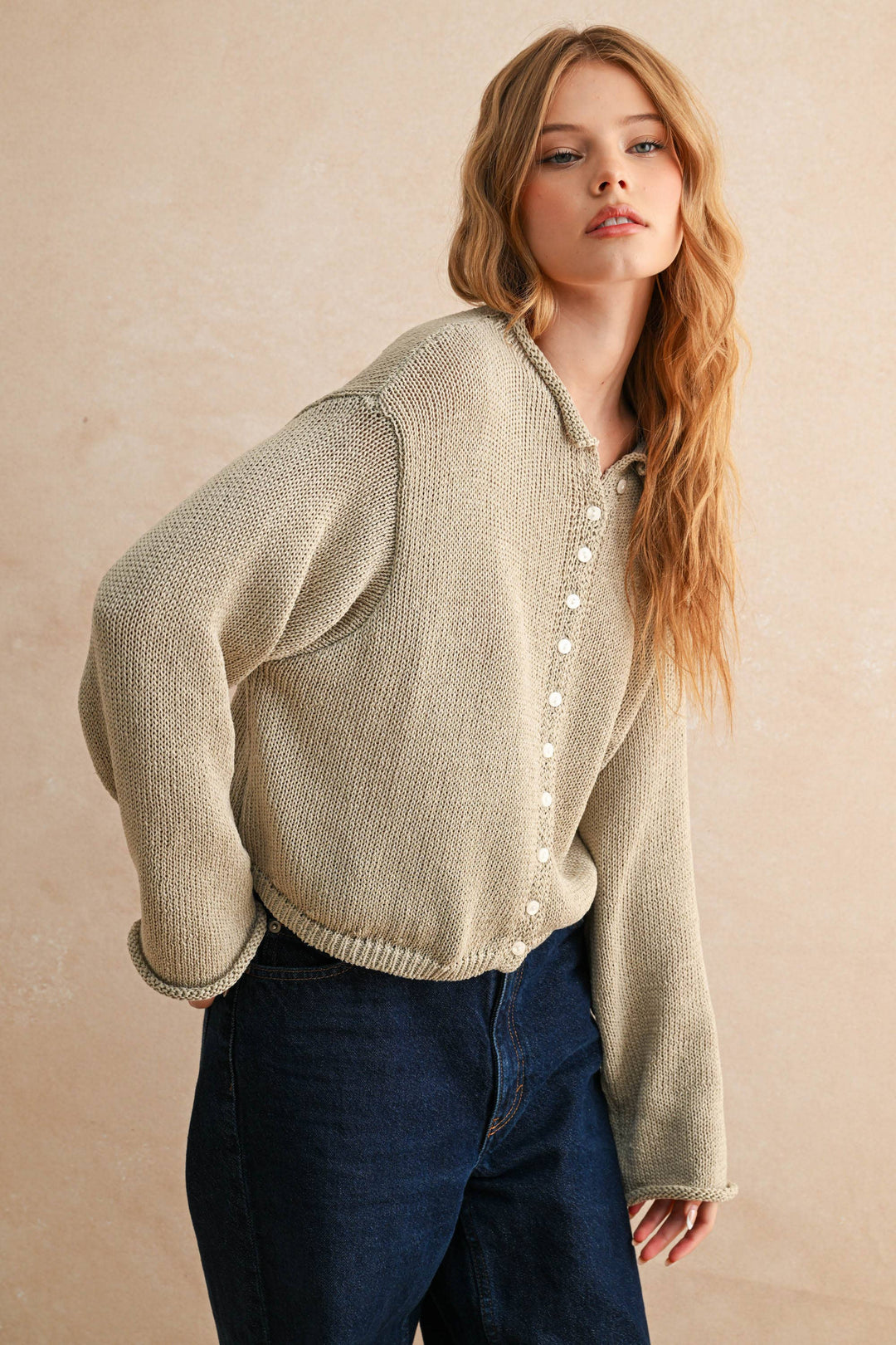 Light Weight Button Front Cardigan