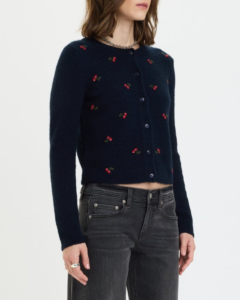 MUSE EMBROIDERED FITTED CARDIGAN