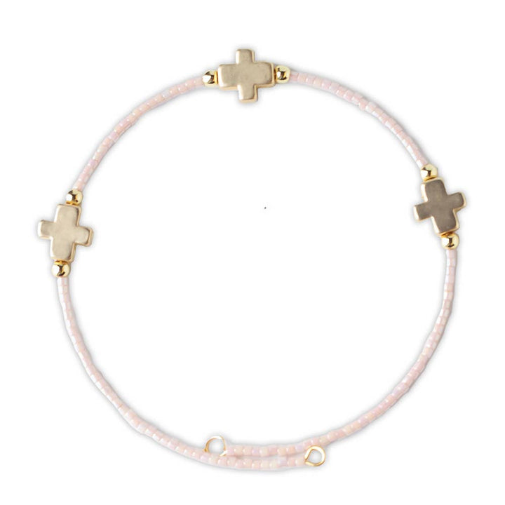 Lenny & Eva - Faithful Cross Bangle-Champagne