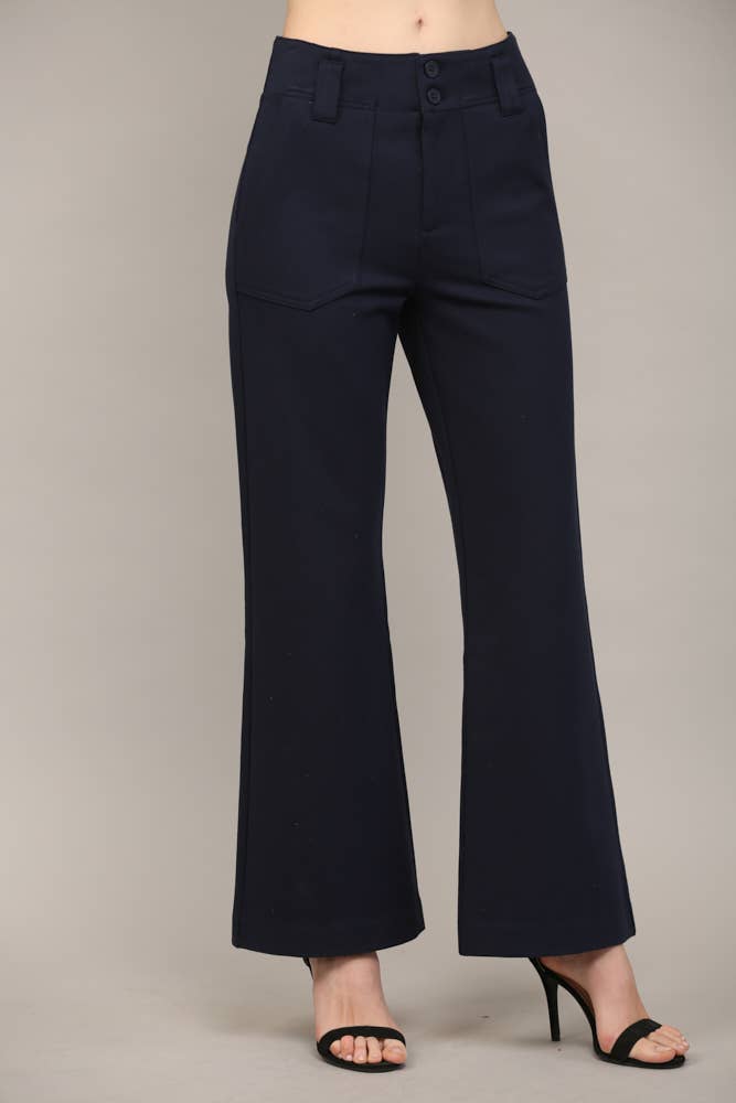 Two Front Pocket Ponte Flare Pants