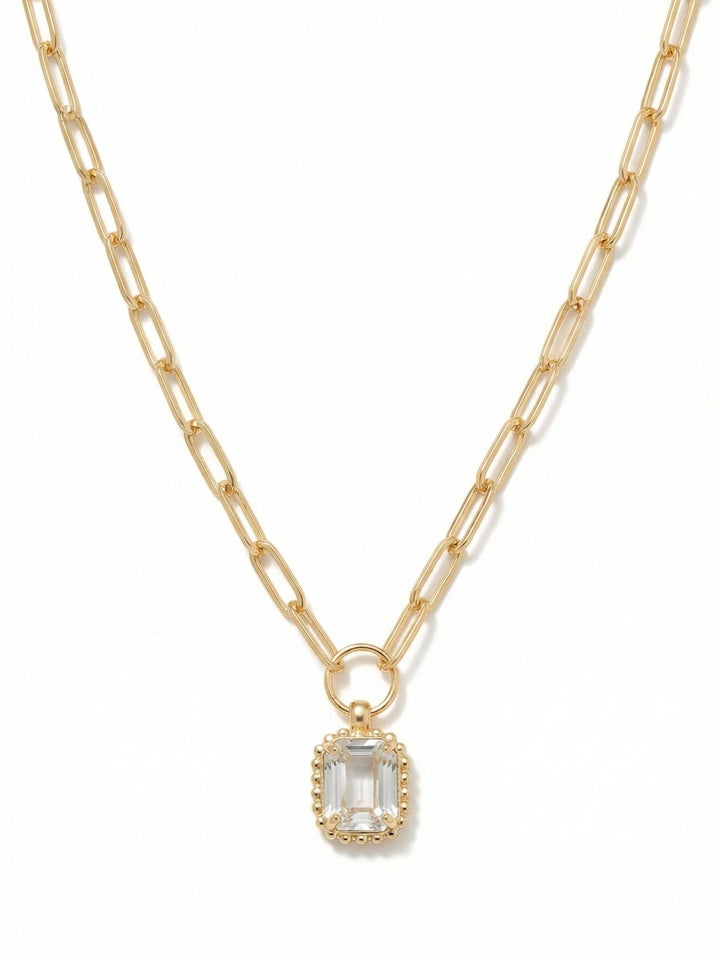 Octavia Scalloped Pendant Necklace - NGA1BGCRY