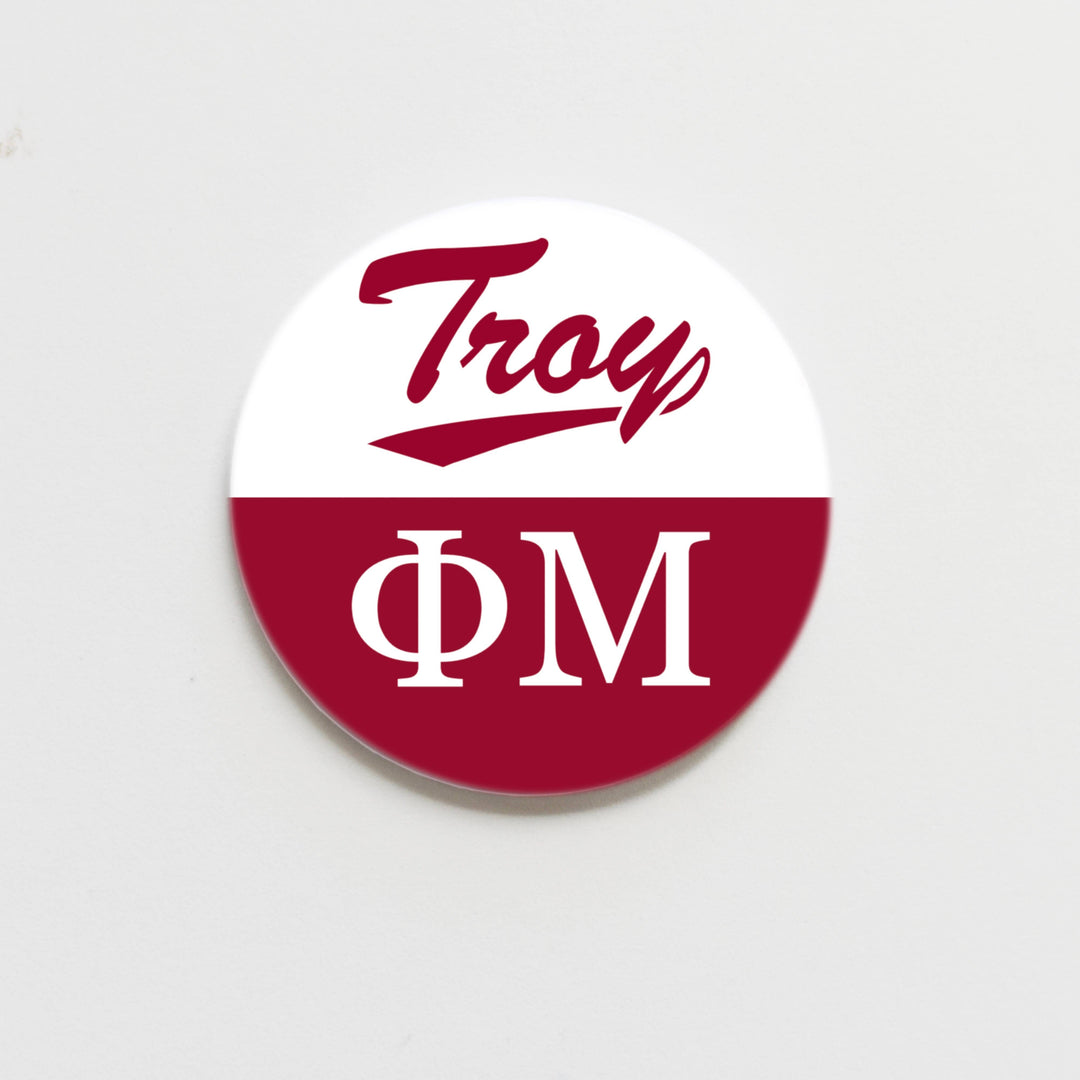 Good Vibez Collegiate - Troy University Phi Mu Game Day Button