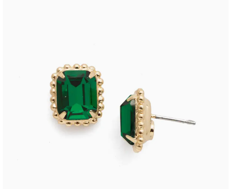 Octavia Scalloped Bright Gold-tone Stud Earring