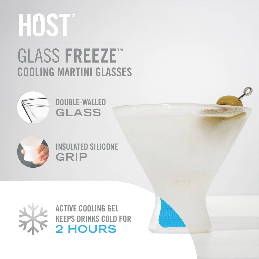 Glass FREEZE™ Cooling Martini Glasses in Frost Set of 2