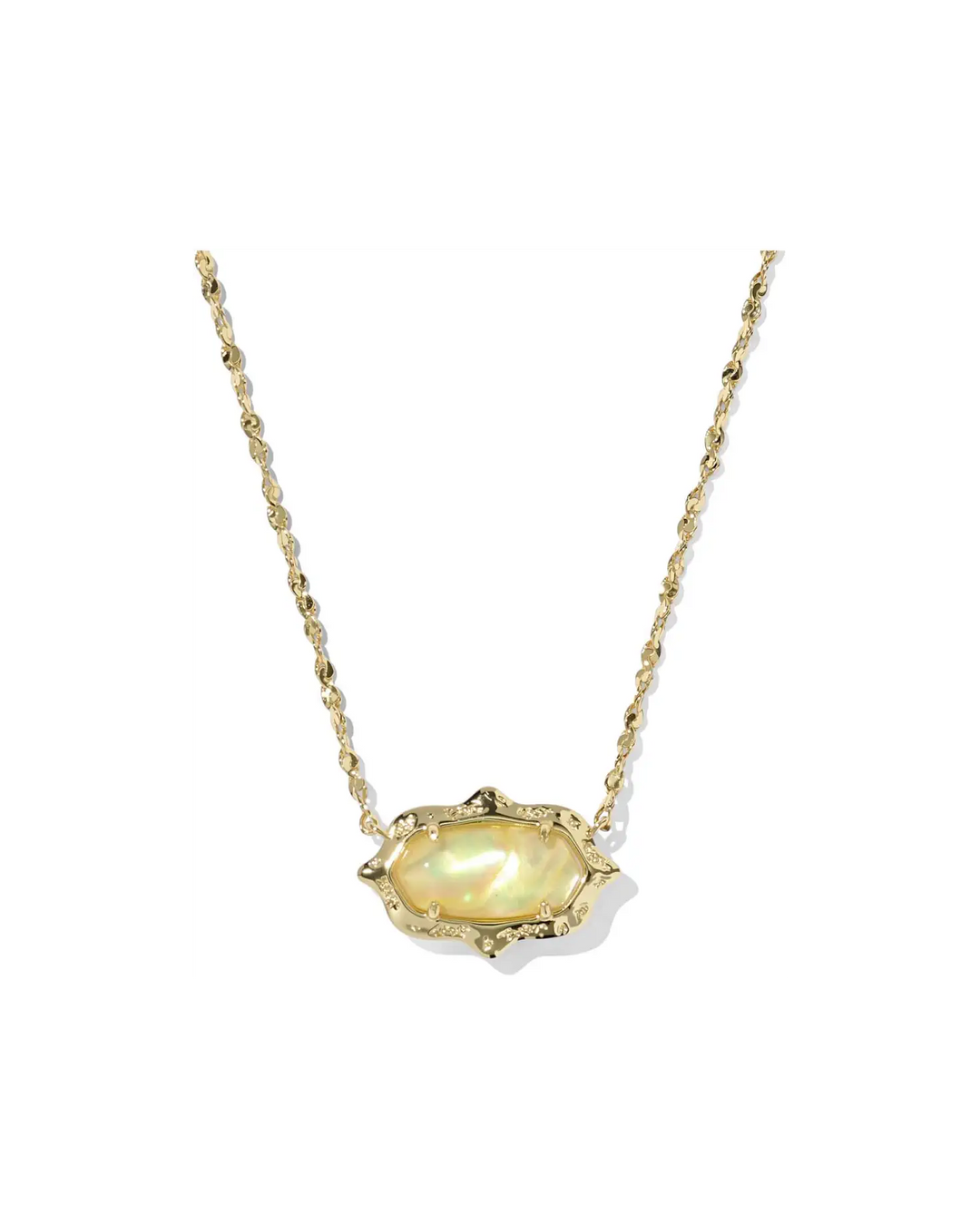 Elisa Scallop Frame Gold Short Pendant Necklace